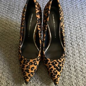 Zara leopard print pointed heels